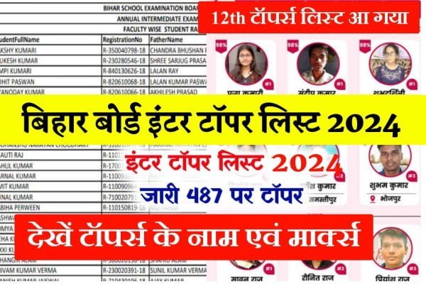 Bihar Board Inter Topper list 2024: देखें सभी टॉपर्स के नाम एवं मार्क्स 