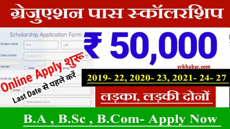  B.A, B.Sc, B.Com पास स्कॉलरशिप 50 हजार- Online Apply 2024